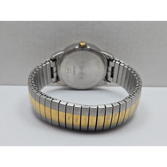 Timex Easy Reader Indiglo Two Tone 38mm Quartz Watch New Battery WR 30M Vintage - Picture 8 of 12